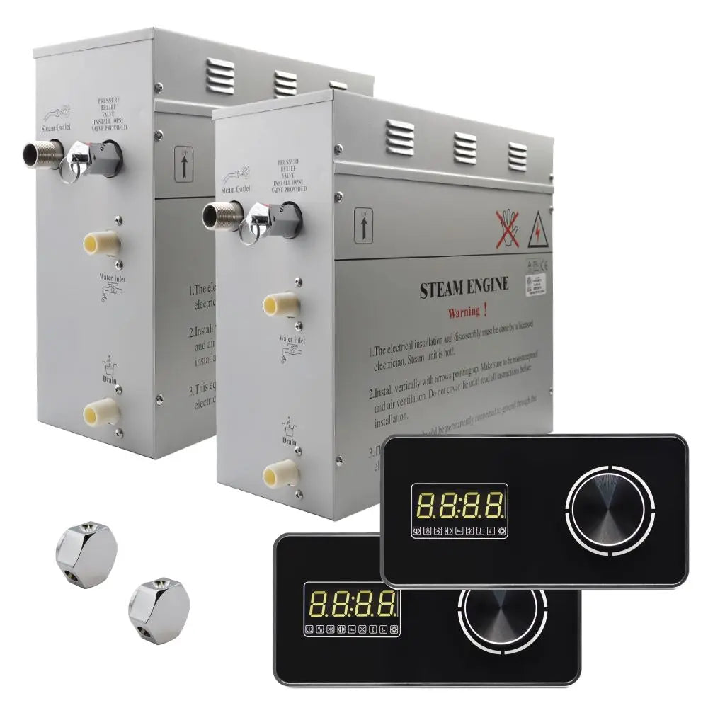 Steam Planet Superior Encore 18kw Self-Draining Steam Bath Generator with Dual Horizontal Digital Keypad in Black-Steam Generator-Homeward Bath-Luxury Steam Showers