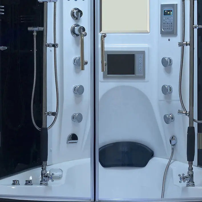 White Valencia Steam Shower-Steam Shower-Tub Combo-Maya Bath-Luxury Steam Showers