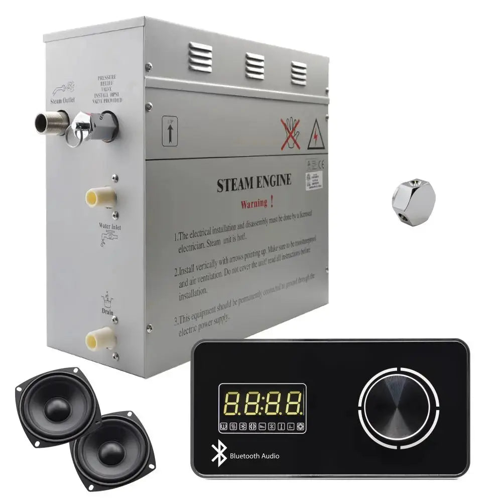 Steam Planet Superior Encore Plus 9kw Self-Draining Steam Bath Generator with Bluetooth Horizontal Digital Keypad in Black-Steam Generator-Homeward Bath-Luxury Steam Showers