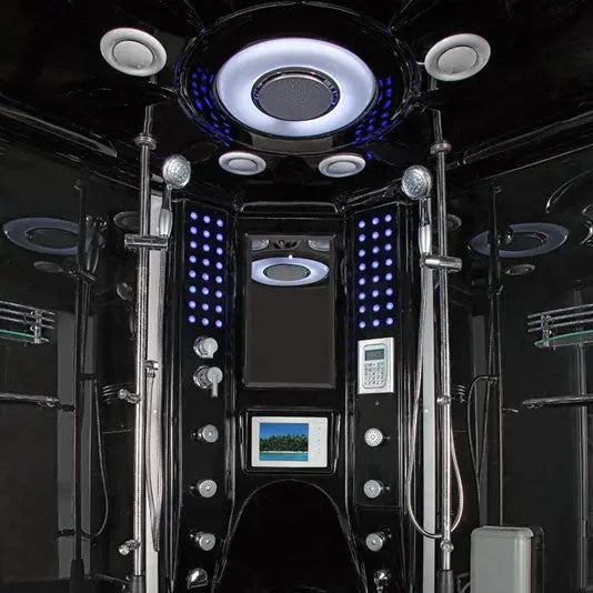 Black Valencia Steam Shower-Steam Shower-Tub Combo-Maya Bath-Luxury Steam Showers