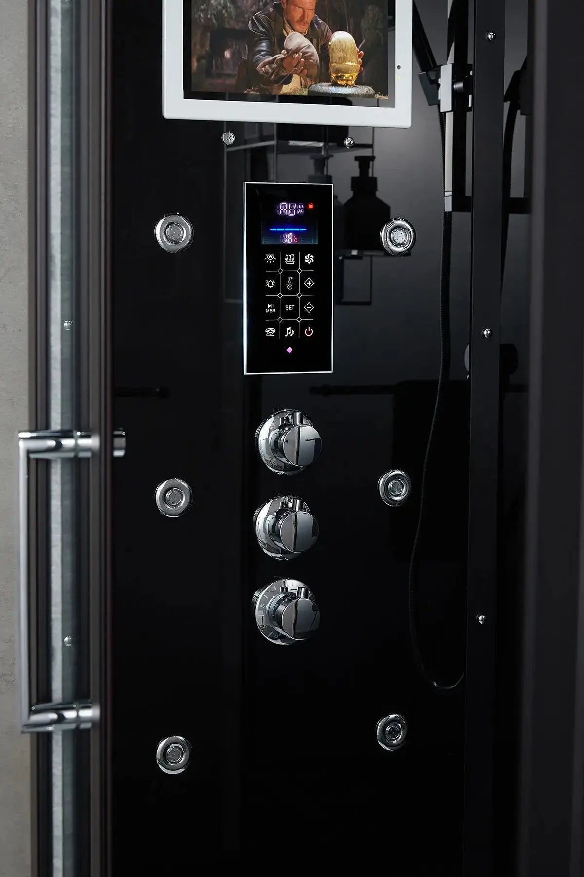 Black Platinum Anzio-L Steam Shower-Walk-In-Maya Bath-Luxury Steam Showers