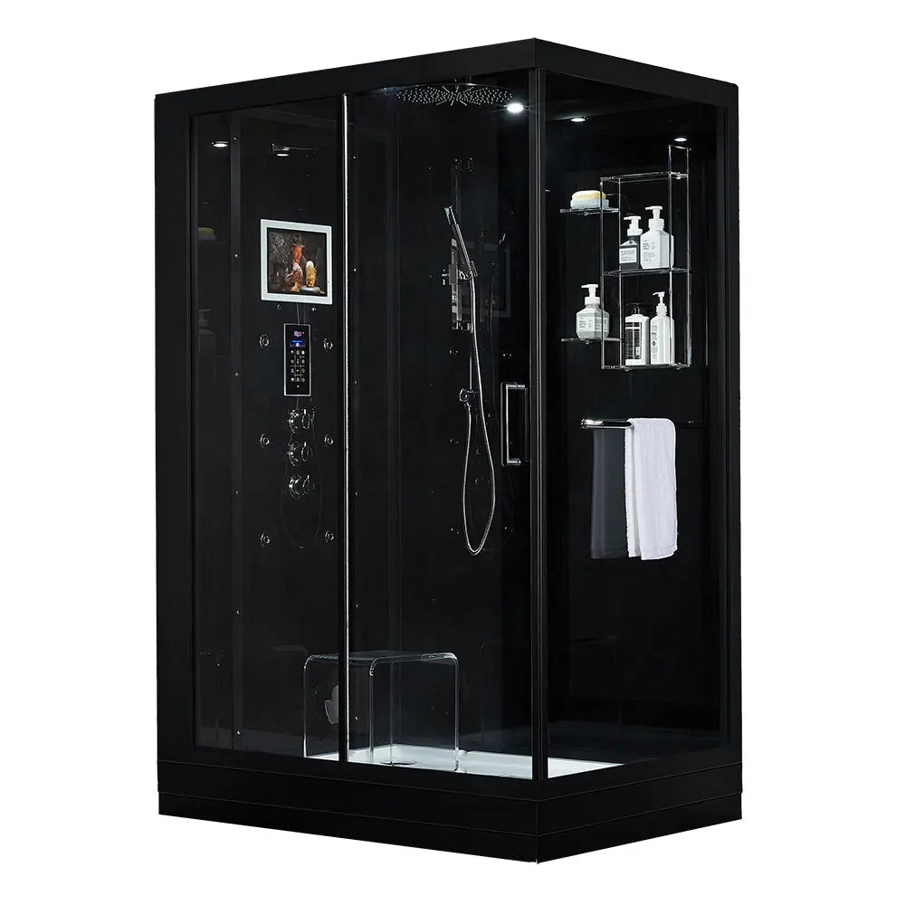 Black Platinum Anzio-L Steam Shower-Walk-In-Maya Bath-Luxury Steam Showers