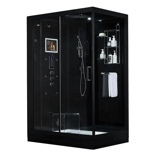Black Platinum Anzio-L Steam Shower-Walk-In-Maya Bath-Luxury Steam Showers