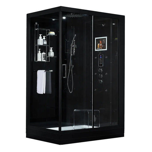 Black Platinum Anzio-R Steam Shower-Walk-In-Maya Bath-Luxury Steam Showers