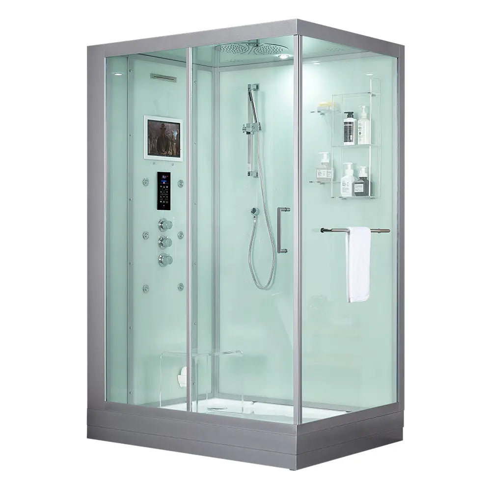 White Platinum Anzio-L Steam Shower-Walk-In-Maya Bath-Luxury Steam Showers