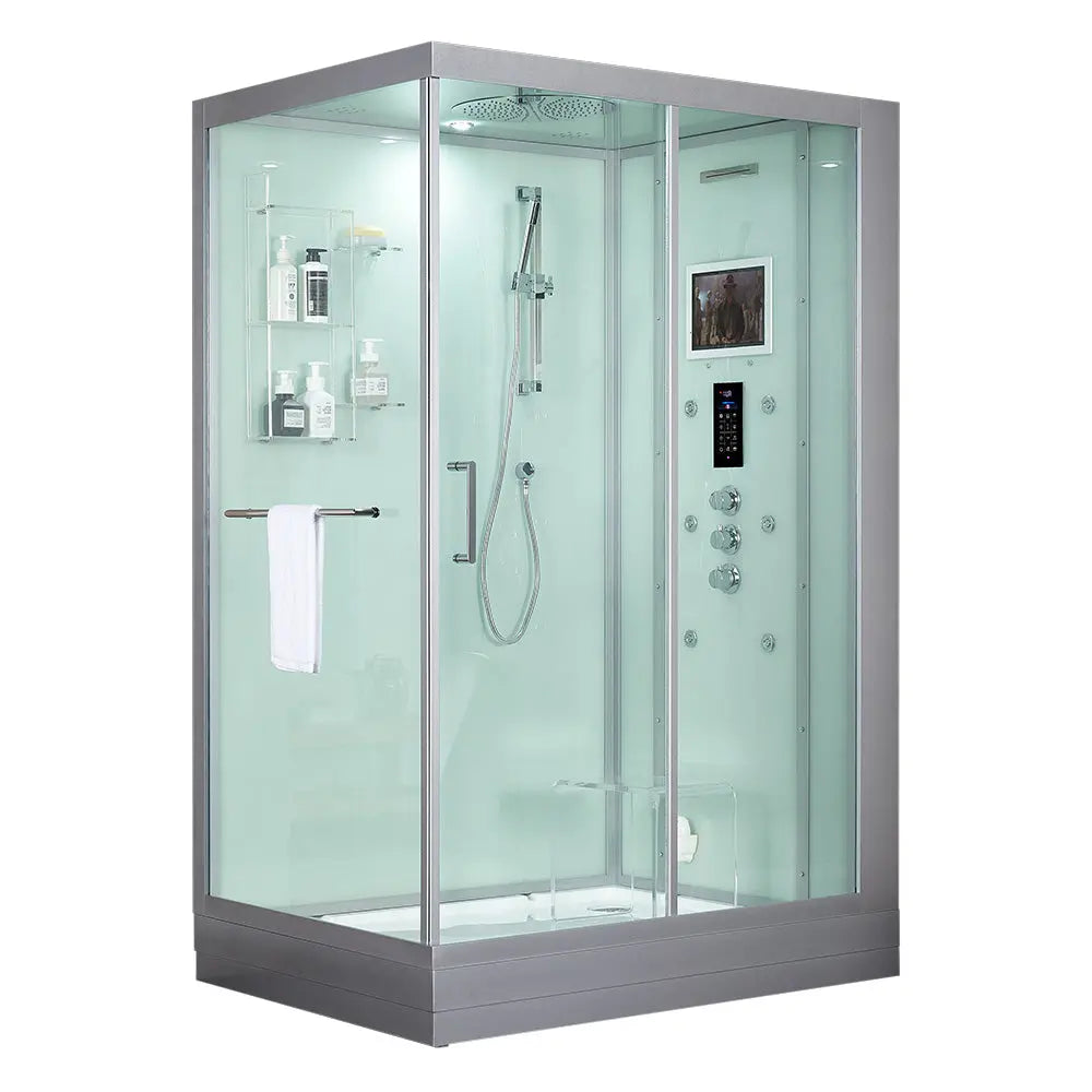 White Platinum Anzio-R Steam Shower-Walk-In-Maya Bath-Luxury Steam Showers