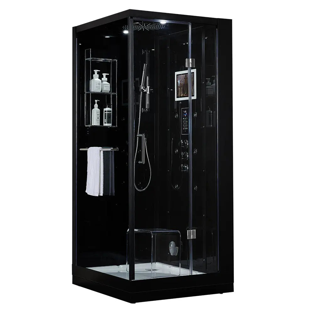 Black Platinum Arezzo-R Steam Shower-Walk-In-Maya Bath-Luxury Steam Showers