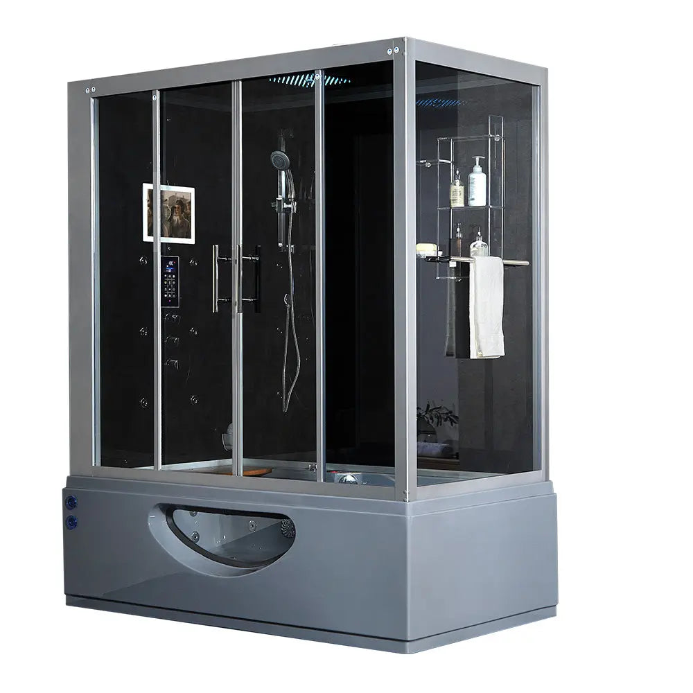 Gray Platinum Catania-L Steam Shower-Steam Shower-Tub Combo-Maya Bath-Luxury Steam Showers