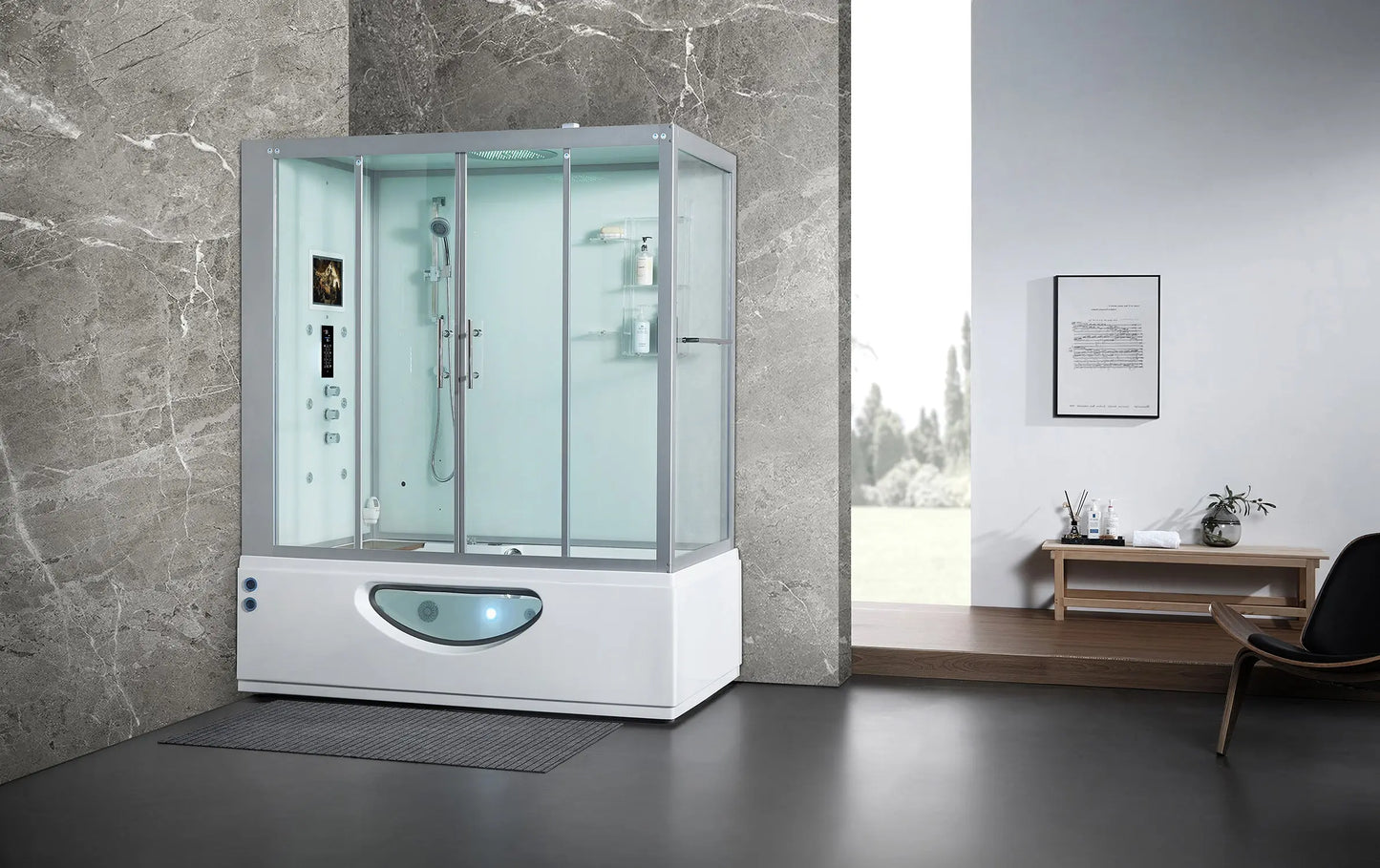 White Platinum Catania-L Steam Shower-Steam Shower-Tub Combo-Maya Bath-Luxury Steam Showers