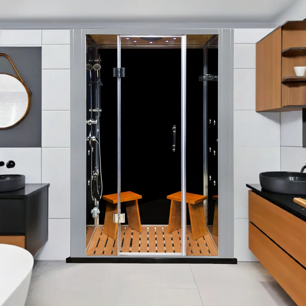 Galaxy Plus Steam Shower with Acrylic Base-Walk-In-Homeward Bath-Luxury Steam Showers