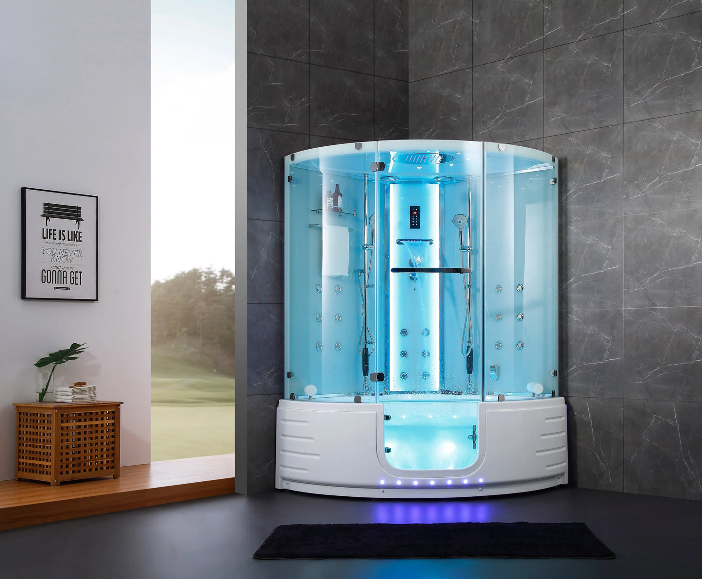 White Platinum Comfort Steam Shower-Steam Shower-Tub Combo-Maya Bath-Luxury Steam Showers