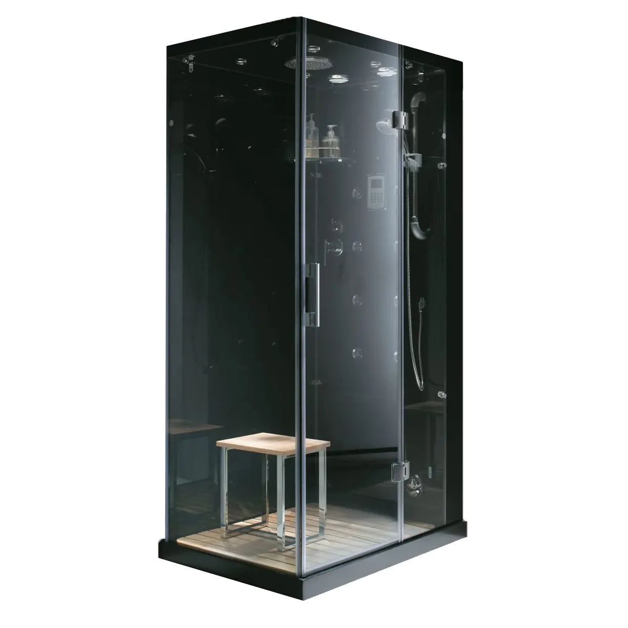 Black Jupiter Plus-R Steam Shower-Walk-In-Homeward Bath-Luxury Steam Showers