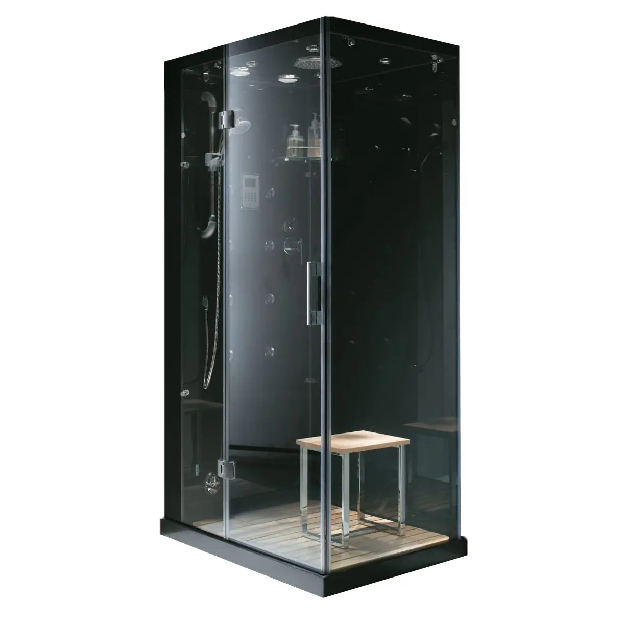 Black Jupiter Plus-L Steam Shower-Walk-In-Homeward Bath-Luxury Steam Showers