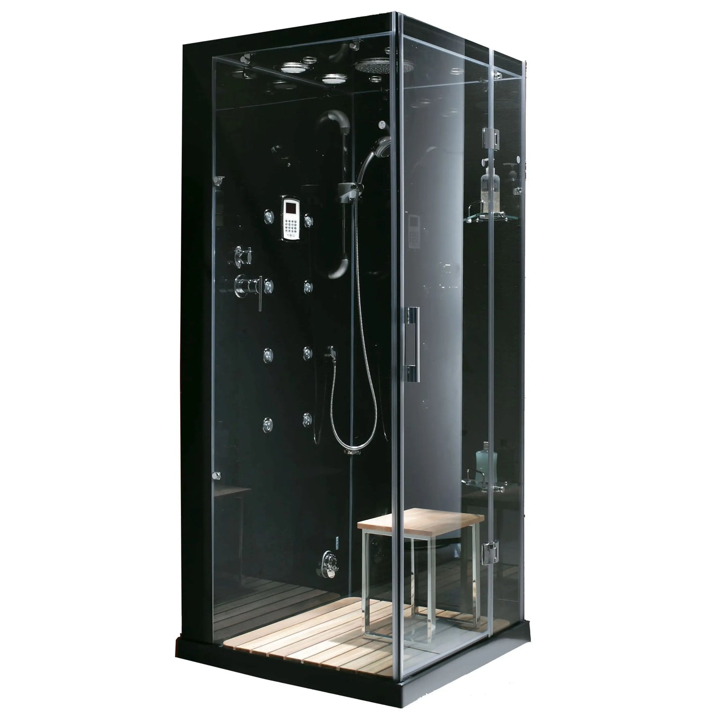 Black Jupiter-L Steam Shower-Walk-In-Homeward Bath-Luxury Steam Showers