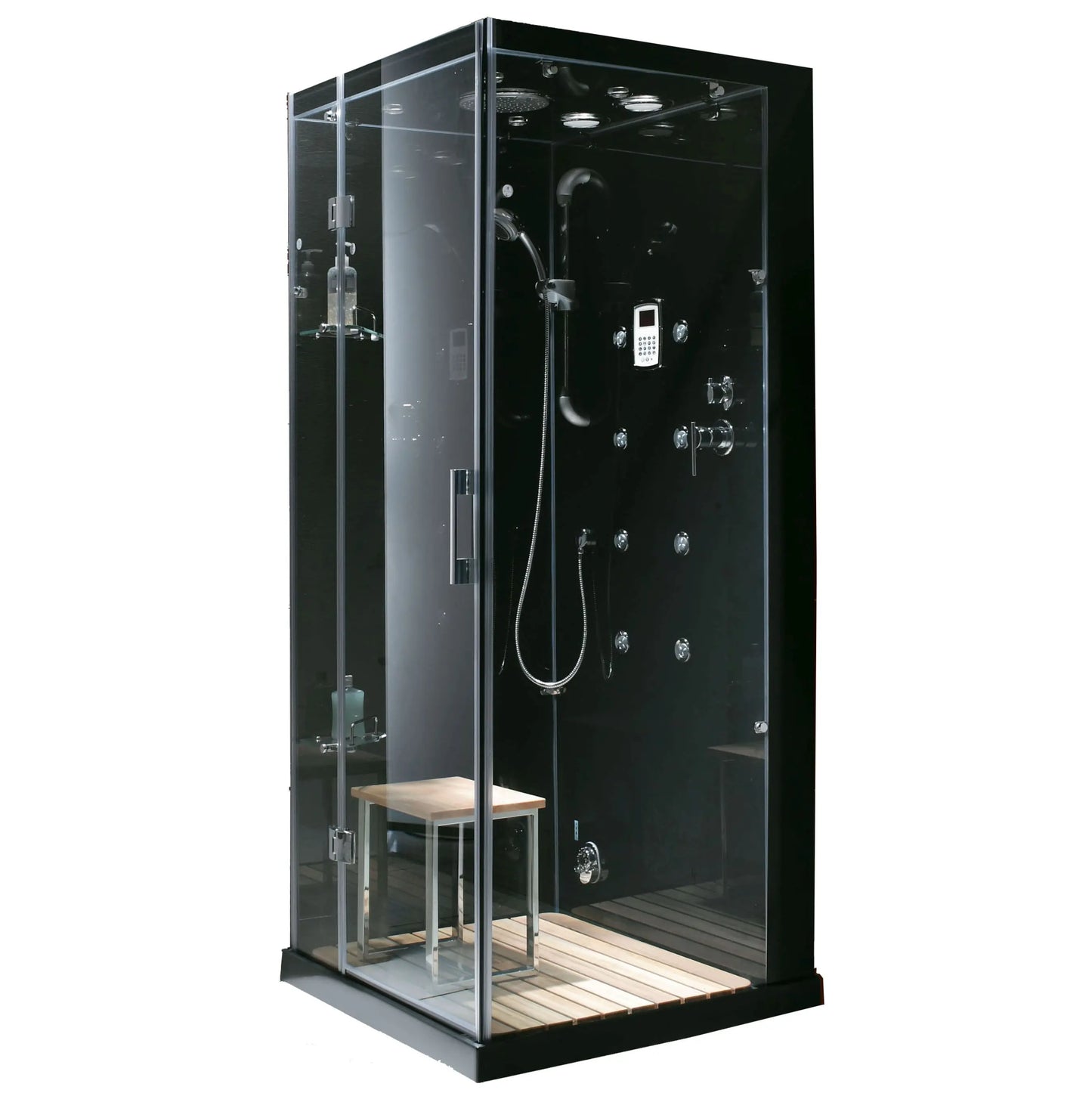Black Jupiter-R Steam Shower-Walk-In-Homeward Bath-Luxury Steam Showers