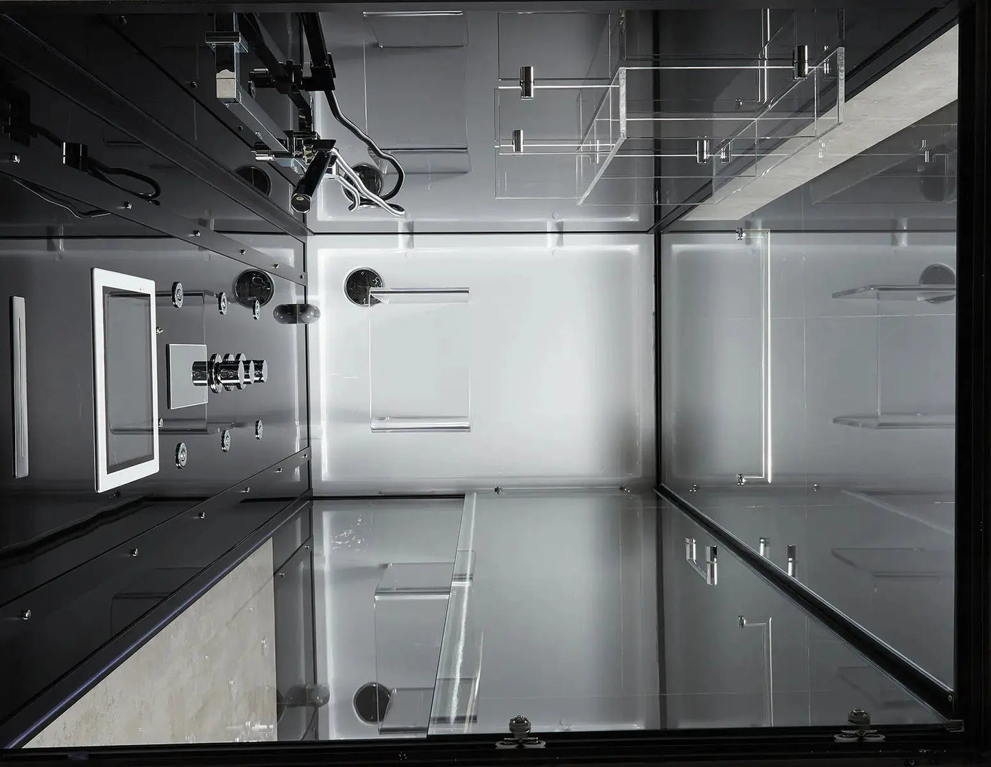 Black Platinum Lucca-L Steam Shower-Walk-In-Maya Bath-Luxury Steam Showers