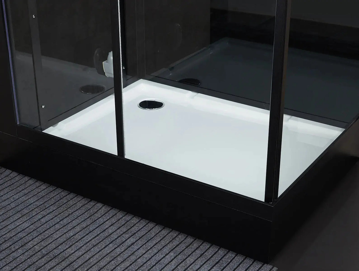 Black Platinum Lucca-L Steam Shower-Walk-In-Maya Bath-Luxury Steam Showers