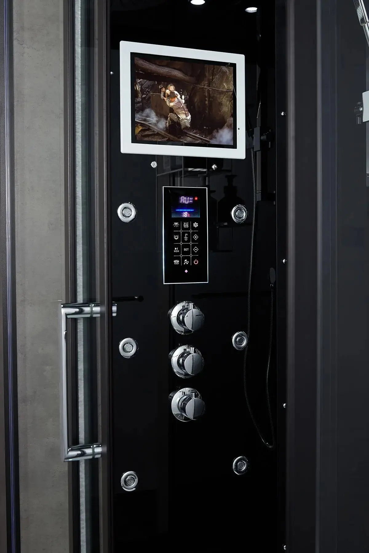 Black Platinum Lucca-L Steam Shower-Walk-In-Maya Bath-Luxury Steam Showers