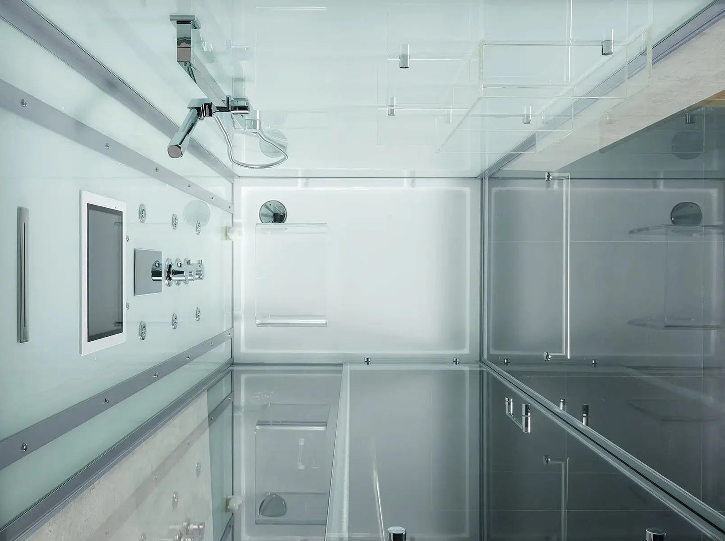 White Platinum Lucca-L Steam Shower-Walk-In-Maya Bath-Luxury Steam Showers