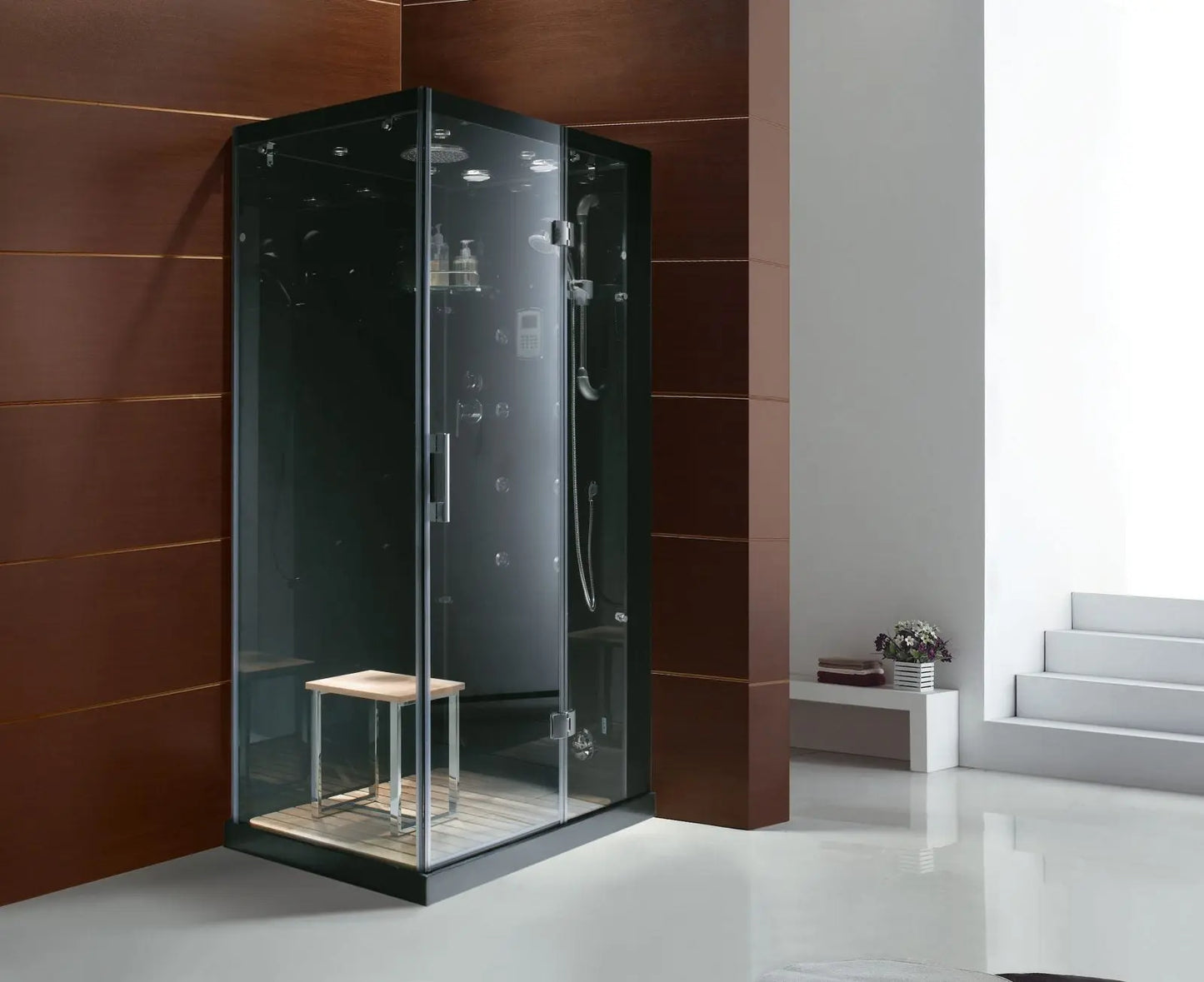 Black Jupiter Plus-R Steam Shower-Walk-In-Homeward Bath-Luxury Steam Showers