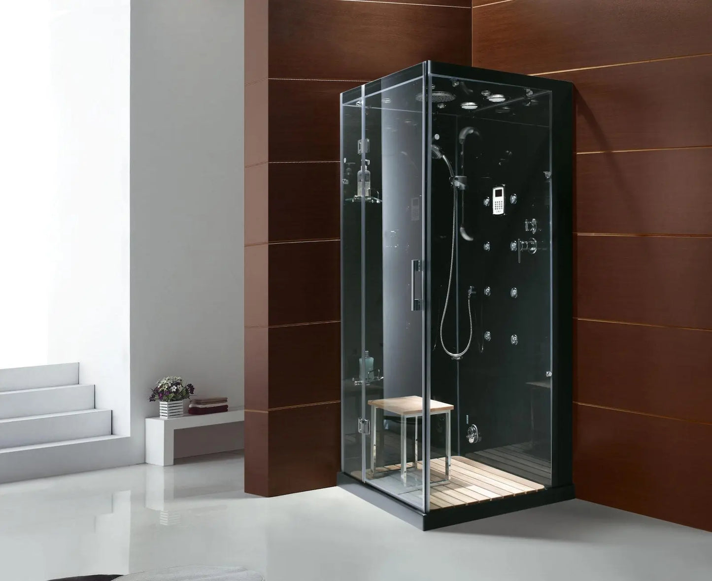 Black Jupiter-R Steam Shower-Walk-In-Homeward Bath-Luxury Steam Showers