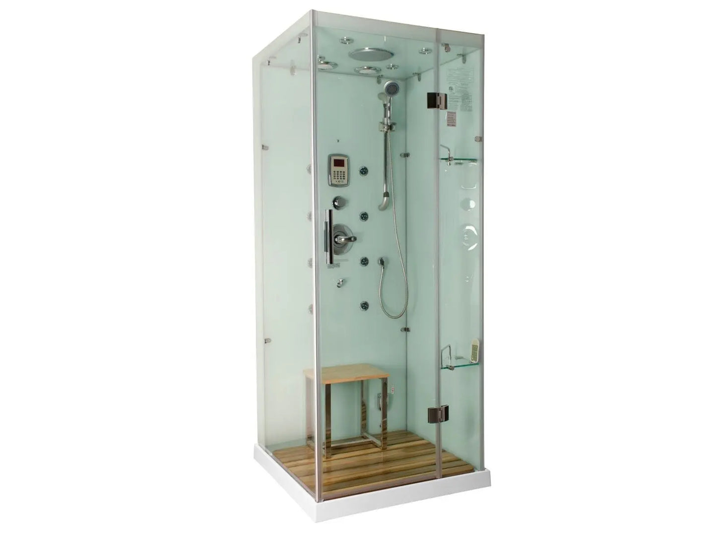 White Jupiter-L Steam Shower-Walk-In-Homeward Bath-Luxury Steam Showers