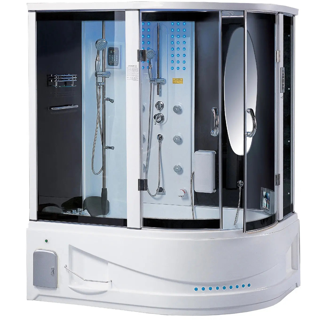 White Siena-L Steam Shower-Steam Shower-Tub Combo-Maya Bath-Luxury Steam Showers