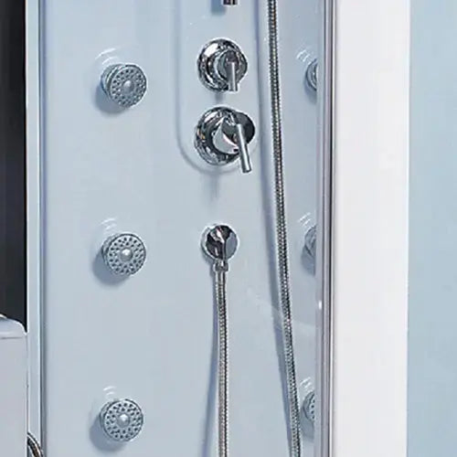 White Siena-L Steam Shower-Steam Shower-Tub Combo-Maya Bath-Luxury Steam Showers