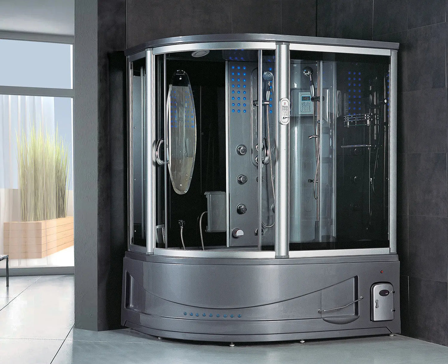 Gray Siena-R Steam Shower-Steam Shower-Tub Combo-Maya Bath-Luxury Steam Showers