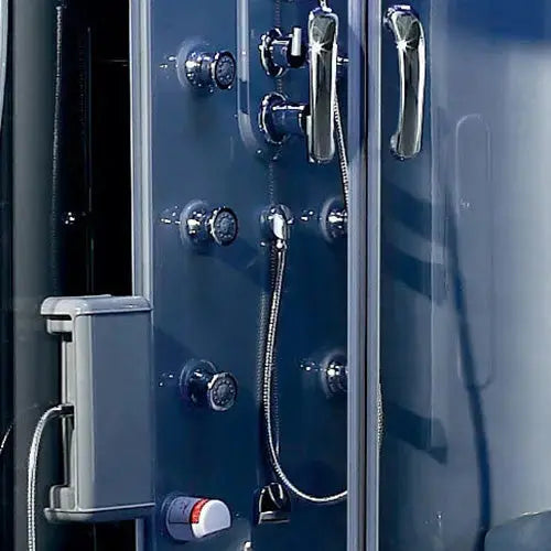 Gray Siena-L Steam Shower-Steam Shower-Tub Combo-Maya Bath-Luxury Steam Showers