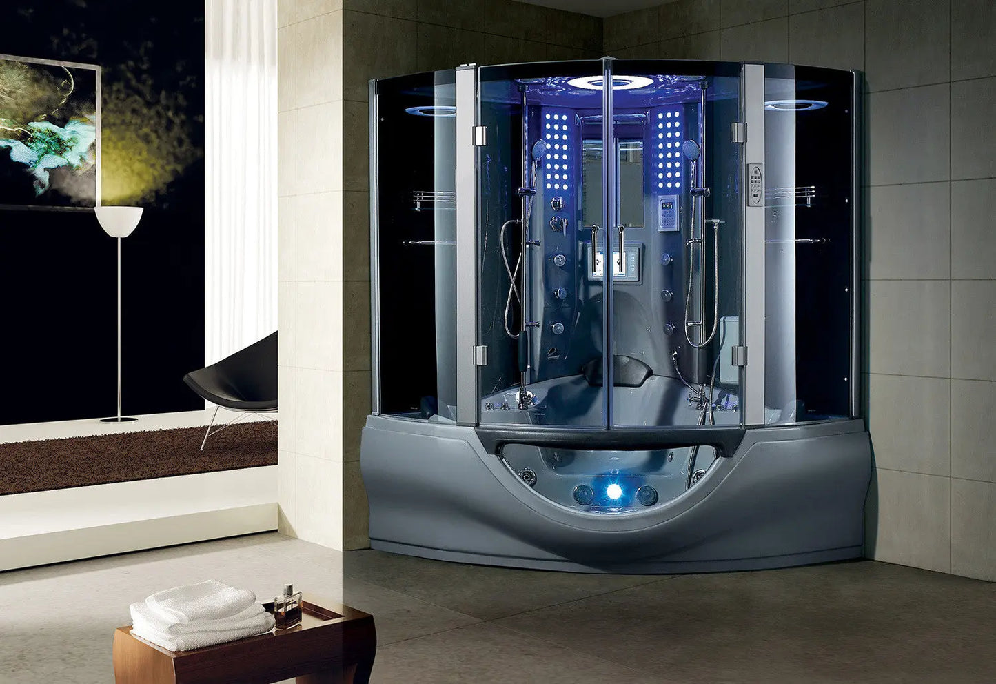 Gray Valencia Steam Shower-Steam Shower-Tub Combo-Maya Bath-Luxury Steam Showers