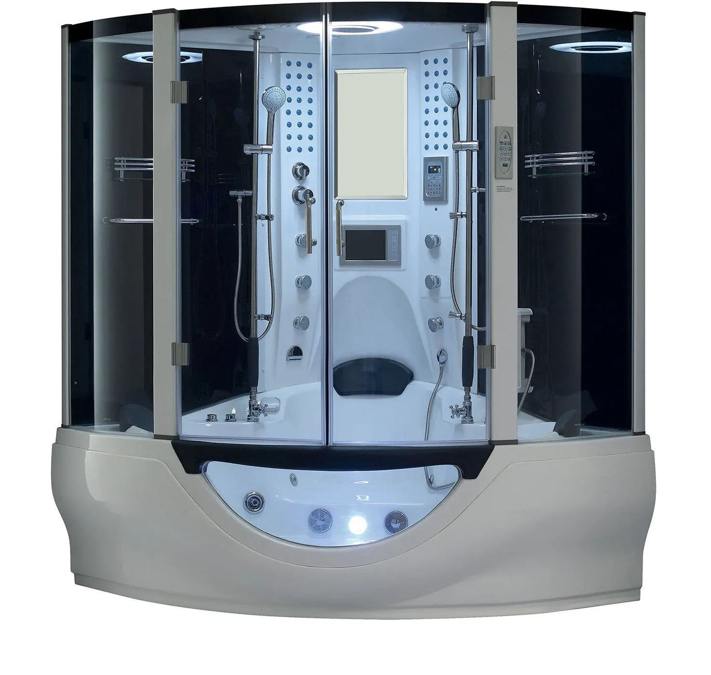 White Valencia Steam Shower-Steam Shower-Tub Combo-Maya Bath-Luxury Steam Showers