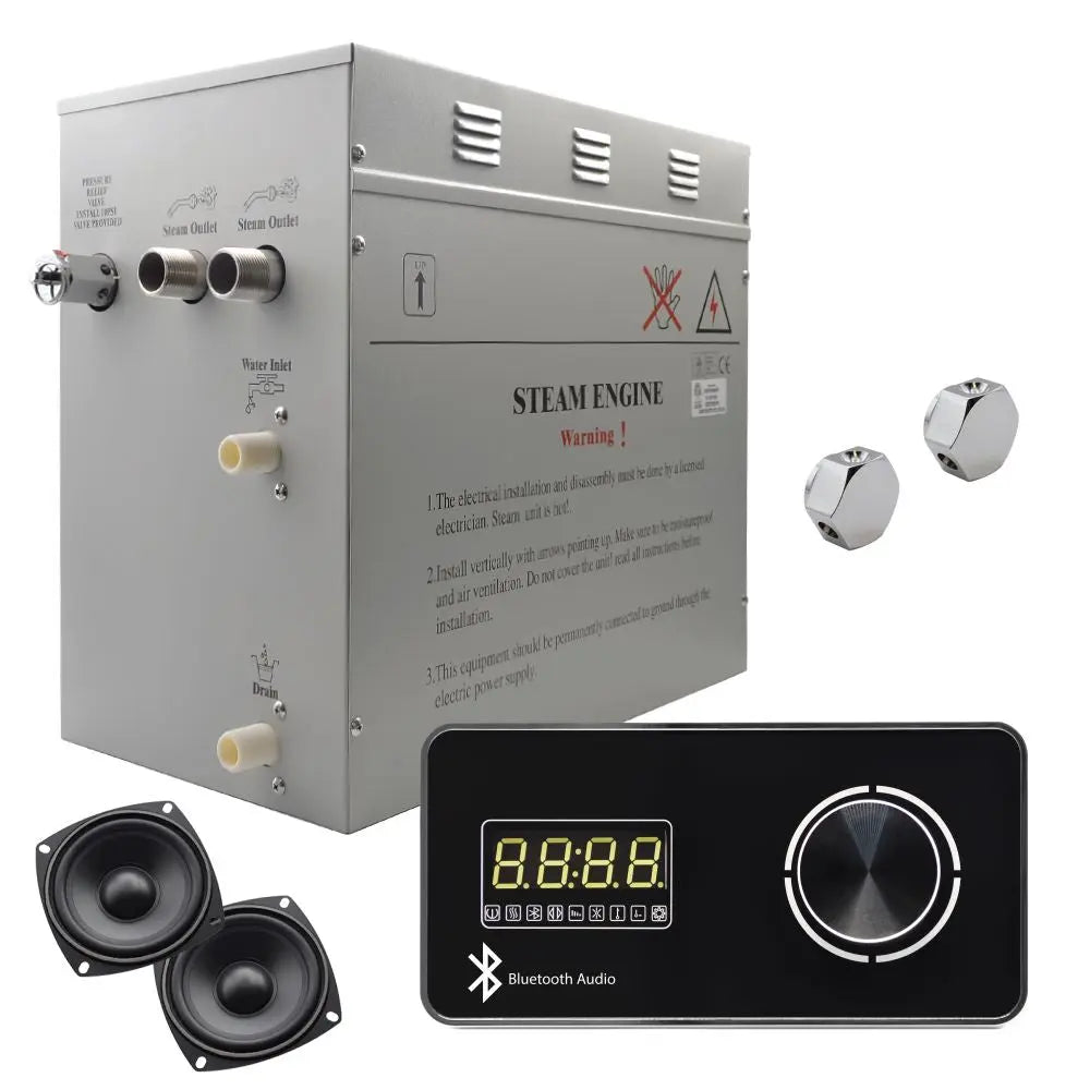 Steam Planet Superior Encore Plus 12kw Self-Draining Steam Bath Generator with Bluetooth Horizontal Digital Keypad in Black-Steam Generator-Homeward Bath-Luxury Steam Showers