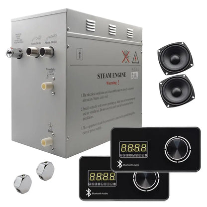 Steam Planet Superior Encore Plus 12kw Self-Draining Steam Bath Generator with Dual Bluetooth Horizontal Digital Keypads in Black-Steam Generator-Homeward Bath-Luxury Steam Showers