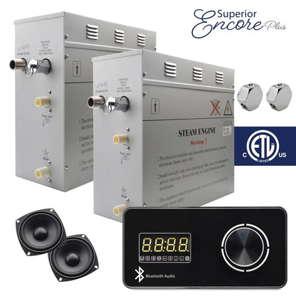 Steam Planet Superior Encore Plus 18kw Self-Draining Steam Bath Generator with Bluetooth Horizontal Digital Keypad in Black-Steam Generator-Homeward Bath-Luxury Steam Showers
