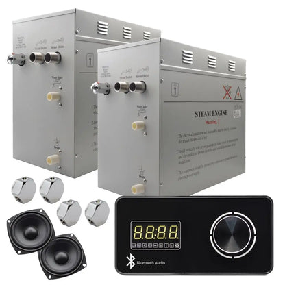 Steam Planet Superior Encore Plus 24kw Self-Draining Steam Bath Generator with Bluetooth Horizontal Digital Keypad in Black-Steam Generator-Homeward Bath-Luxury Steam Showers