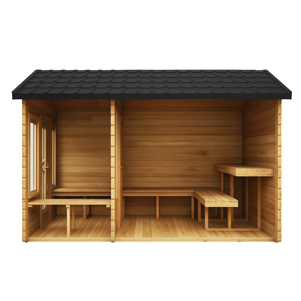 Canadian Timber Georgian Cabin with Changeroom Wood Burning Sauna